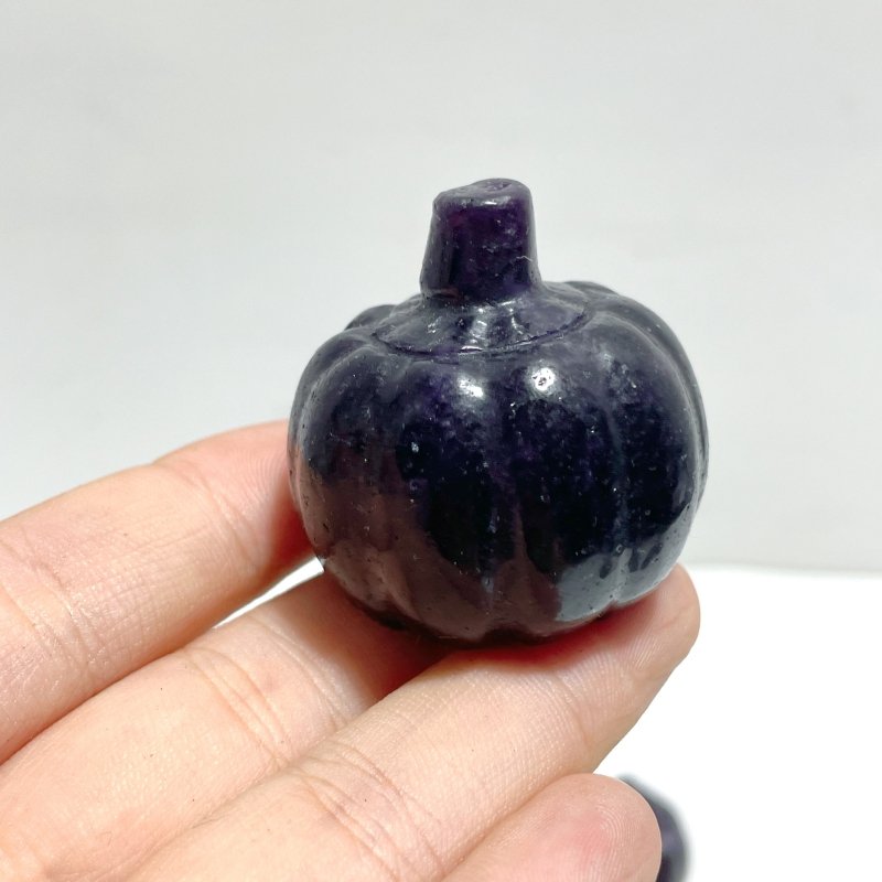 Deep Purple Lepidolite Pumpkin Carving Wholesale - Wholesale Crystals