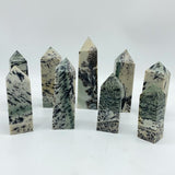 Dendritic Sage Jasper Tree Stone Four-Sided Tower Point Wholesale -Wholesale Crystals