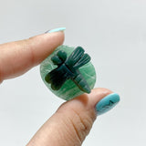 Dragonfly On Leaf Mini Carving Wholesale Moss Agate Green Aventurine - Wholesale Crystals