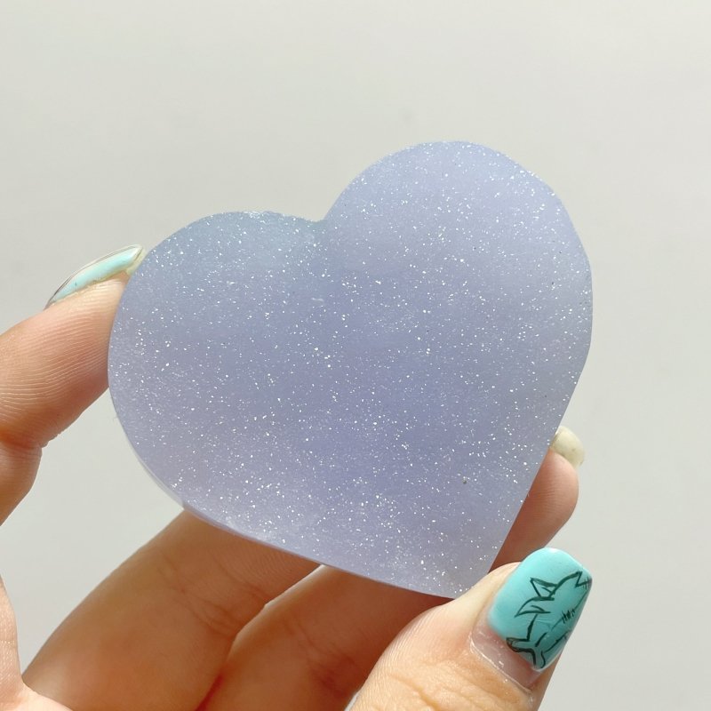 Druzy Blue Chalcedony Heart Wholesale - Wholesale Crystals