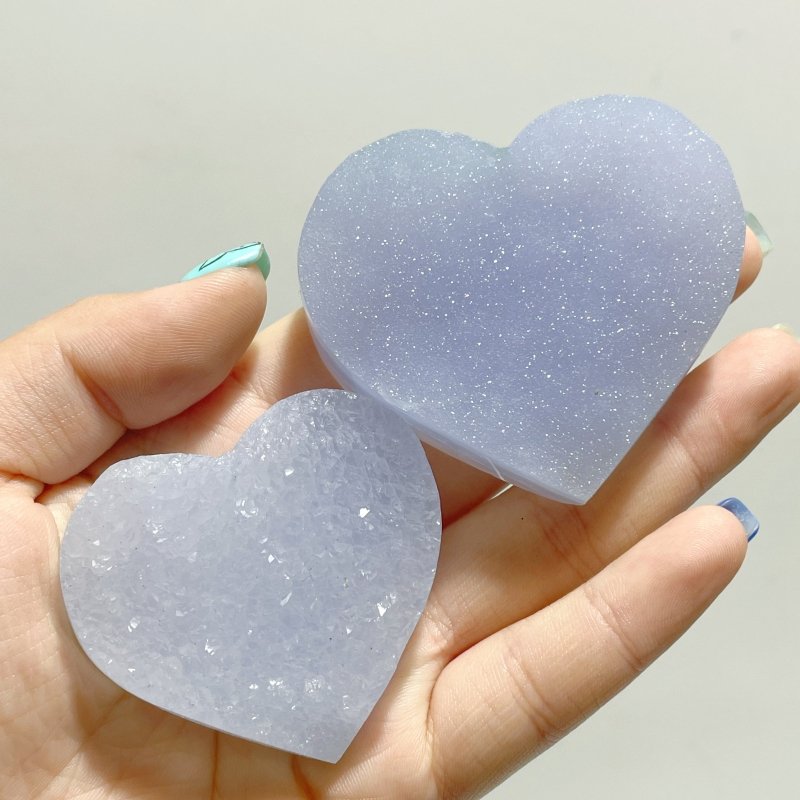 Druzy Blue Chalcedony Heart Wholesale - Wholesale Crystals