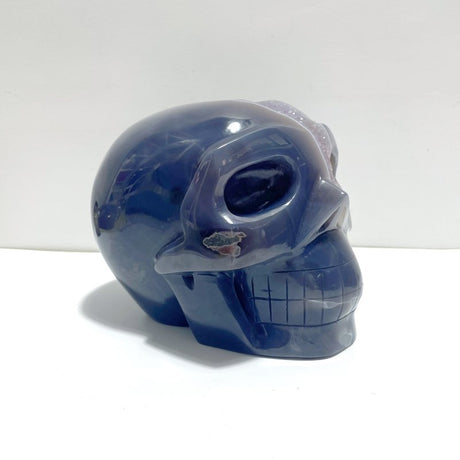 Druzy Geode Amethyst Mixed Agate Large Skull Carving - Wholesale Crystals