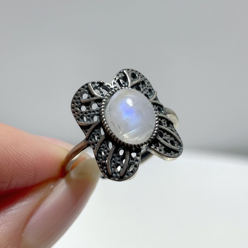 #E2 Silver Rings Wholesale Sunstone Garnet Moonstone Labradorite Rose Quartz - Wholesale Crystals