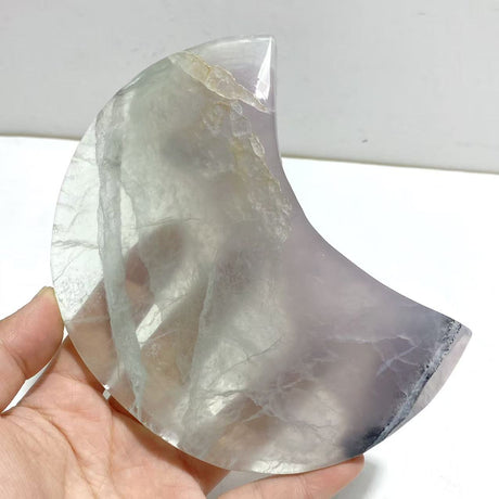 4 Pieces Fluorite Moon Carving With Stand