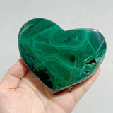 5 Pieces Large Malachite Heart Raw Bottom