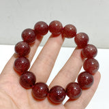 High Grade 15mm Spark Strawberry Quartz Bracelet