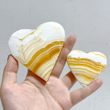 Stripe Yellow Calcite Heart Wholesale