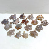 17 Pieces Sakura Flower Agate Sea Turtle Carving
