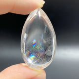 Unique Clear Quartz With Rainbow Waterdrop Shape For DIY Pendant
