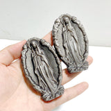 Silver Sheen Obsidian Virgin Mary Carving Wholesale