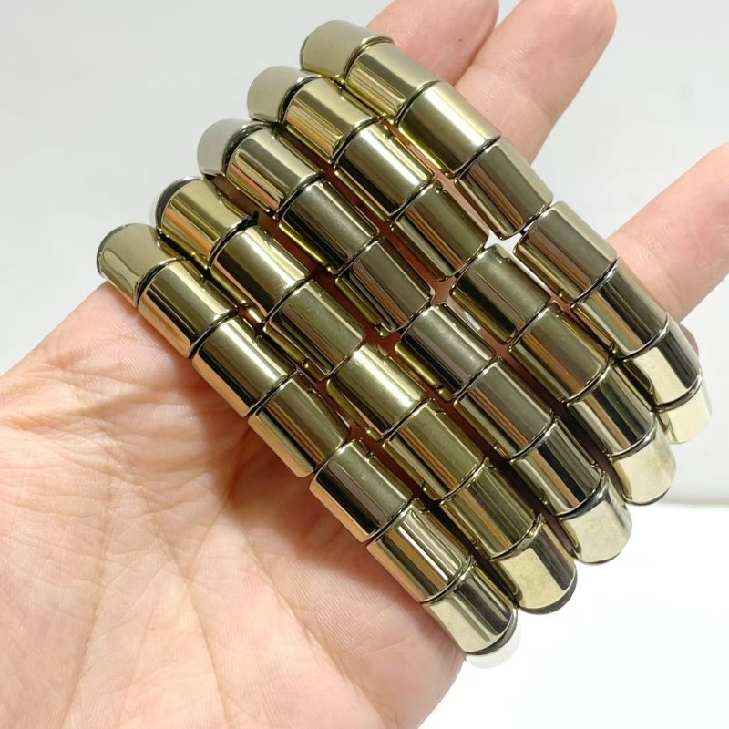 Electroplating Hematite Bracelets Bamboo Shape Wholesale - Wholesale Crystals