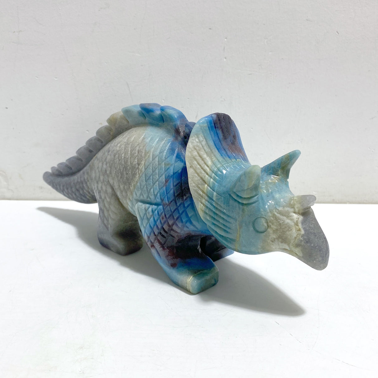 2 Pieces Trolleite Stone Triceratops Three-horned Dinosaur Crystal Carving