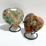 8 Pieces Large Money Agate Heart With Stand