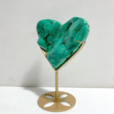 Unique Malachite Heart With Stand