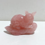 Beautiful Rose Quartz Rabbit Carving