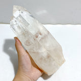 Large Clear Quartz Double Point Raw Bottom With Stand