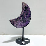 Large Charoite Moon Carving With Stand #5