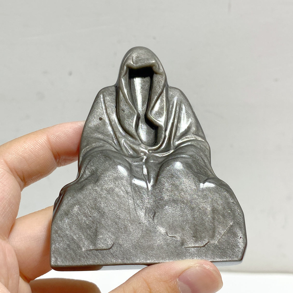 Silver Sheen Obsidian Wizard Carving Wholesale