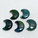 5 Types 3CM Moon Carving Wholesale Africa Blood Stone Blue Sandstone