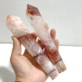 7 Pieces Fire Quartz Point Magic Scepter Wand With Stand