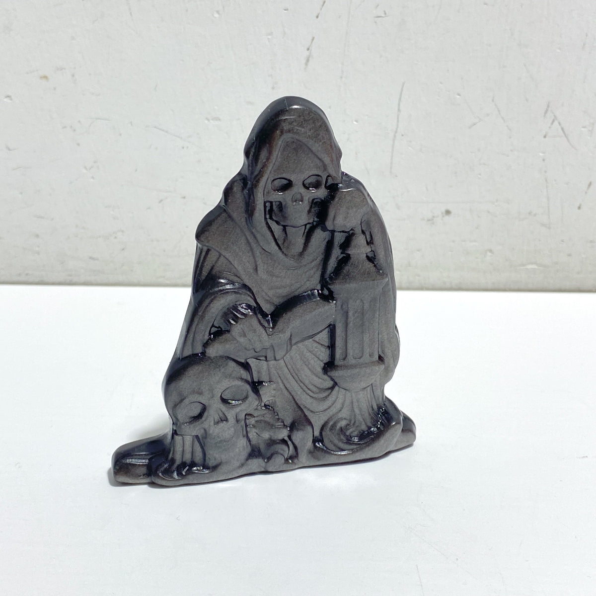Silver Sheen Obsidian Witch Carving Wholesale