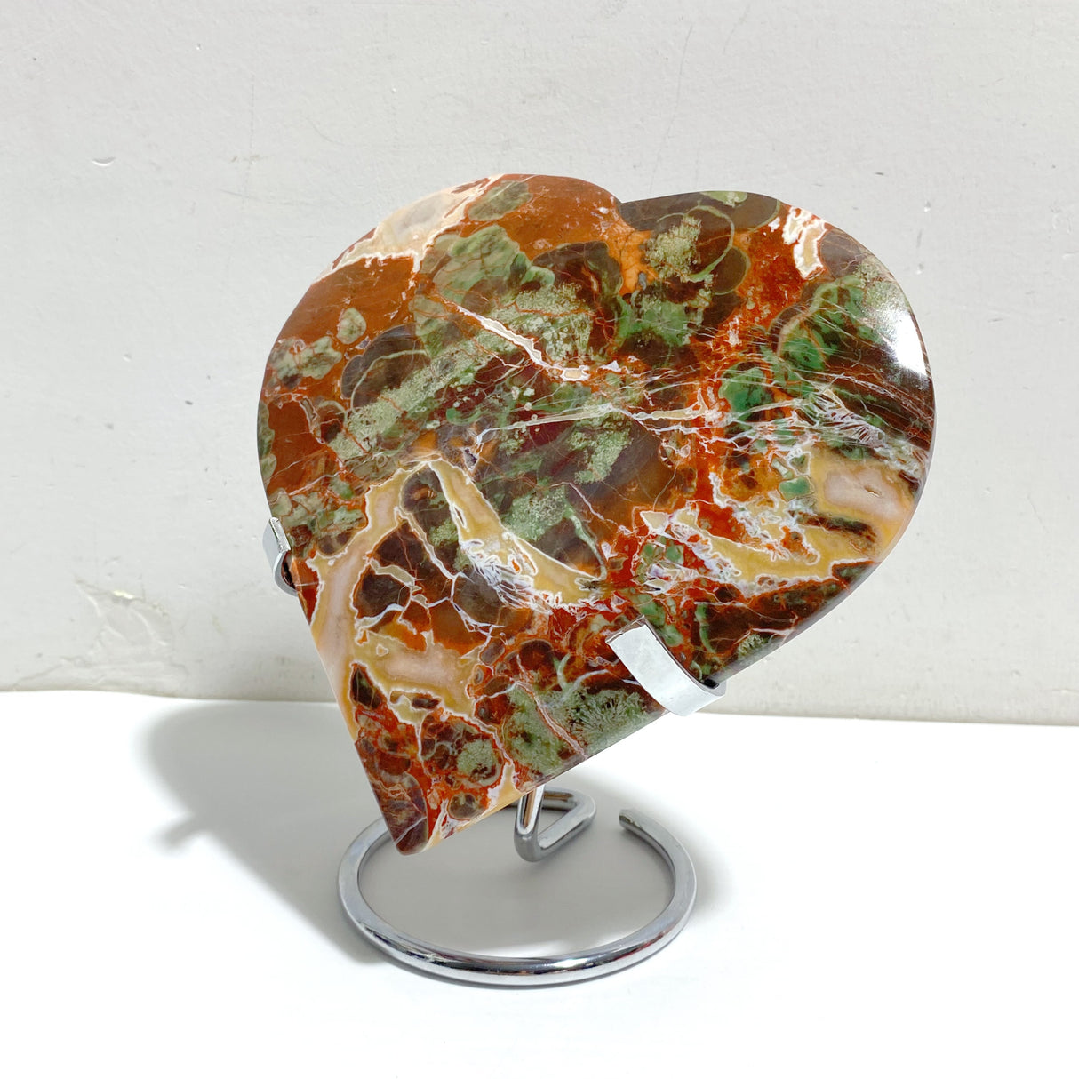5 Pieces Large Money Agate Heart With Stand