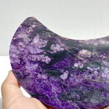 Large Charoite Moon Carving With Stand #5