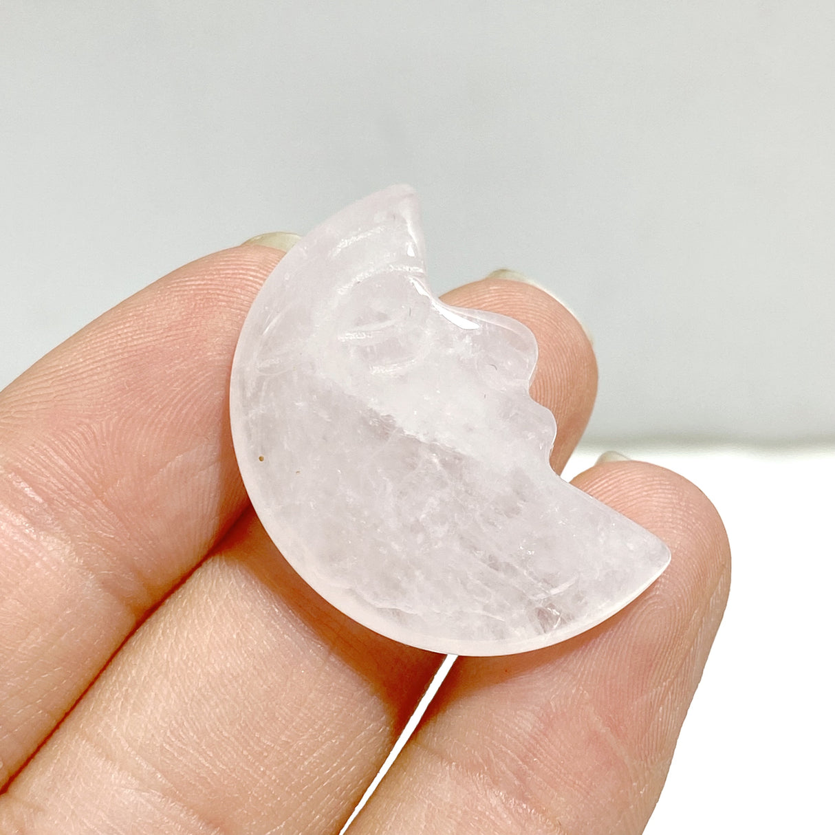 4 Types Moon Face Stone Clear Quartz Green Aventurine Carving Wholesale