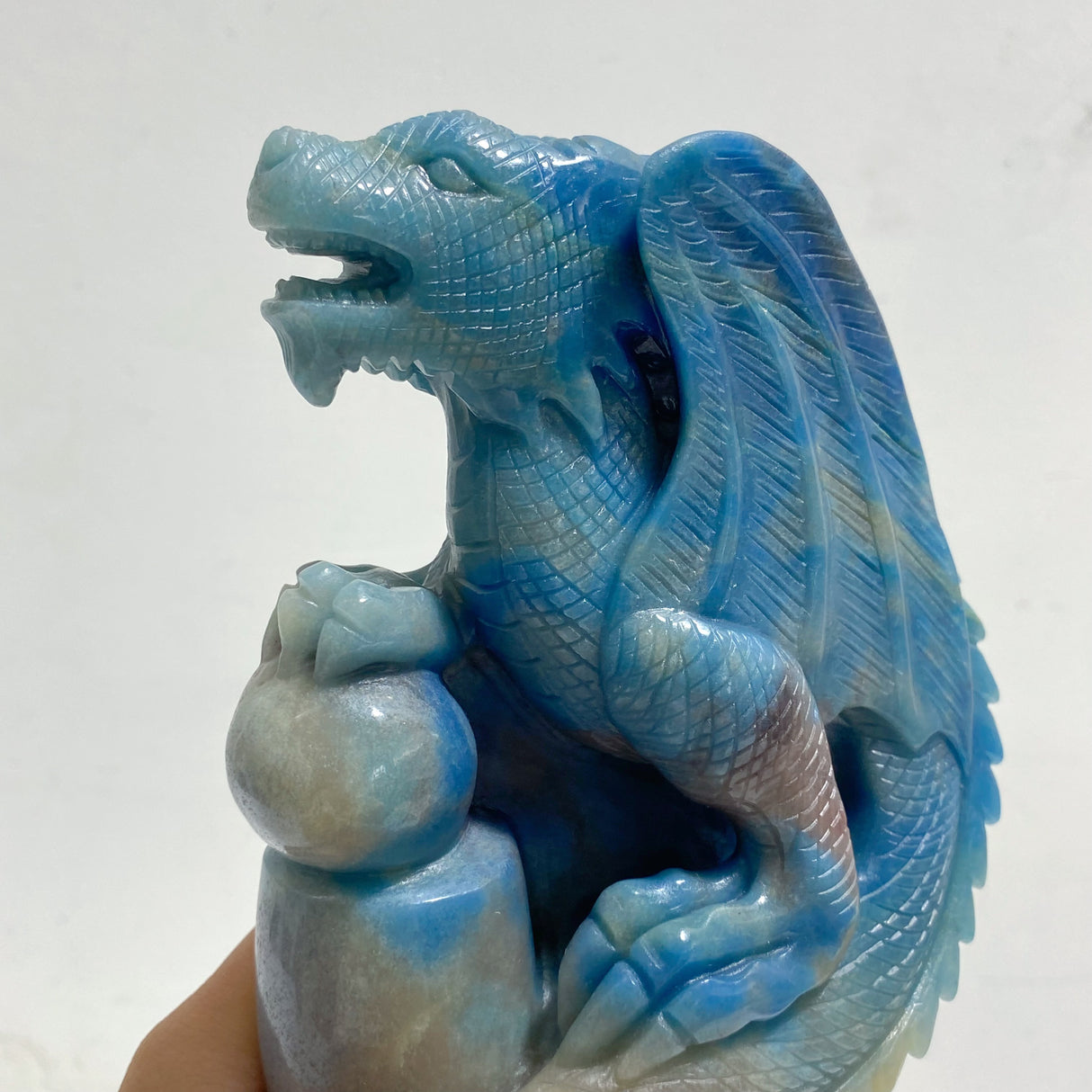 Unique Trolleite Flying Dragon With Castle Carving