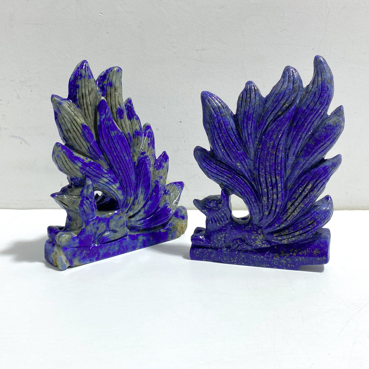 5 Pieces Lapis Lazuli Nine-tailed Fox Carving