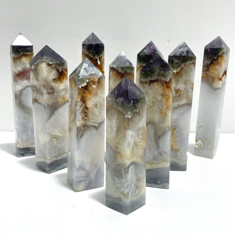 Fluorite Mixed Pyrite Four - sided Point Wholesale - Wholesale Crystals
