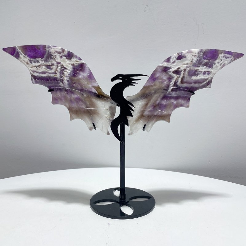 Flying Dragon Wing With Stand Chevron Amethyst - Wholesale Crystals