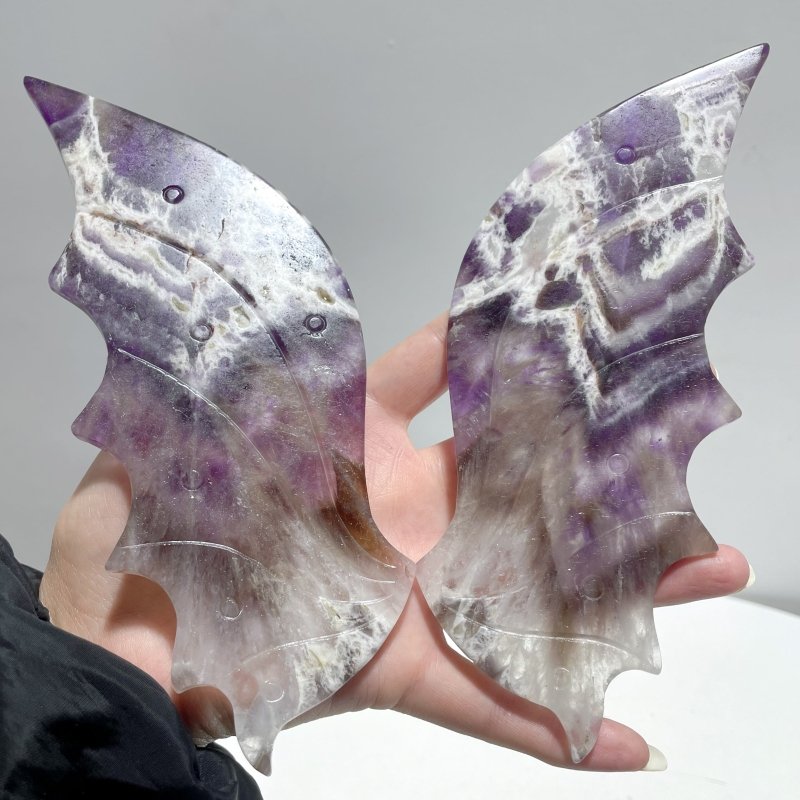 Flying Dragon Wing With Stand Chevron Amethyst - Wholesale Crystals