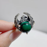 #G1 Silver Rings Eagle Shape Wholesale Kunzite Charoite Citrine Malachite Clear Quartz Smoky Quartz - Wholesale Crystals