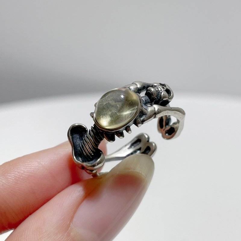 #G4 Silver Rings Skeleton Shape Wholesale Sunstone Garnet Amethyst Tourmaline Citrine Topaz - Wholesale Crystals