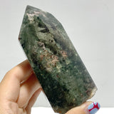Garden Quartz Raw Bottom Point With Stand 1 - Wholesale Crystals