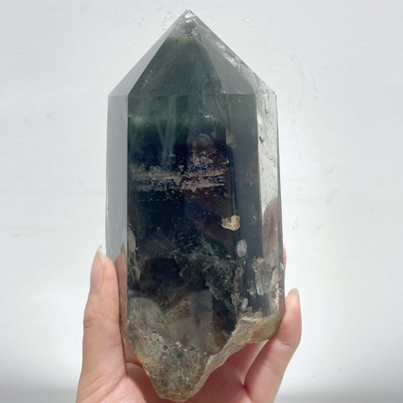 Garden Quartz Raw Bottom Point With Stand #4 - Wholesale Crystals