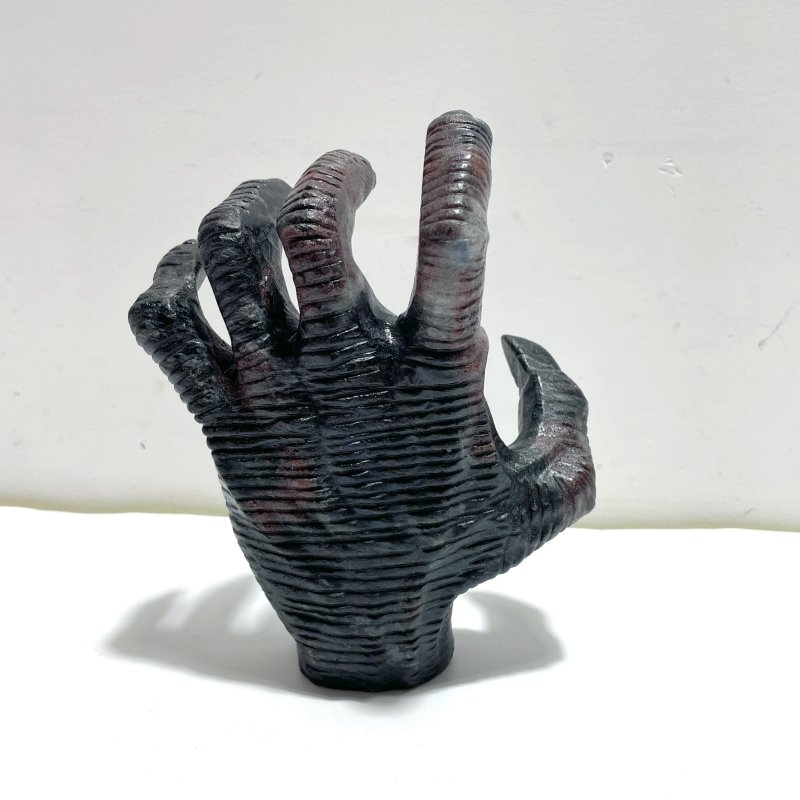 Garnet Mixed Astrophyllite Witchcore Demon Hand Carving - Wholesale Crystals