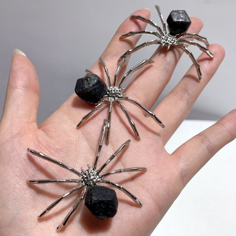 Garnet Raw Spider Ornament Handmade Alloy Spider Wholesale - Wholesale Crystals