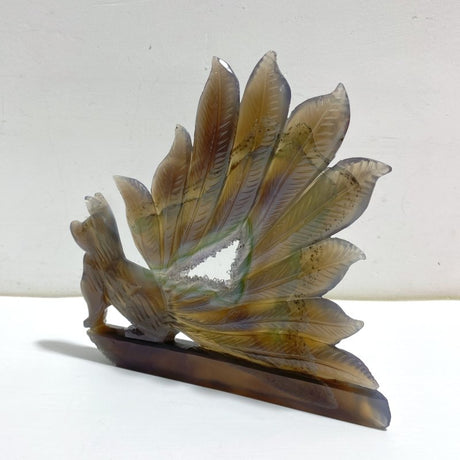 Geode Agate Druzy Nine - tailed Fox Carving 13 - Wholesale Crystals