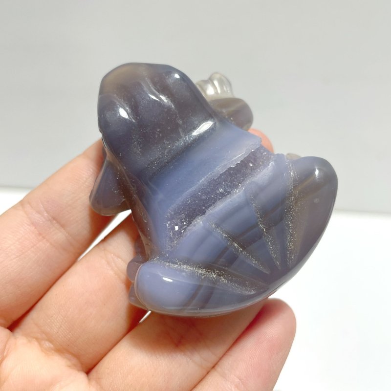 Geode Druzy Agate Frog Carving Wholesale - Wholesale Crystals