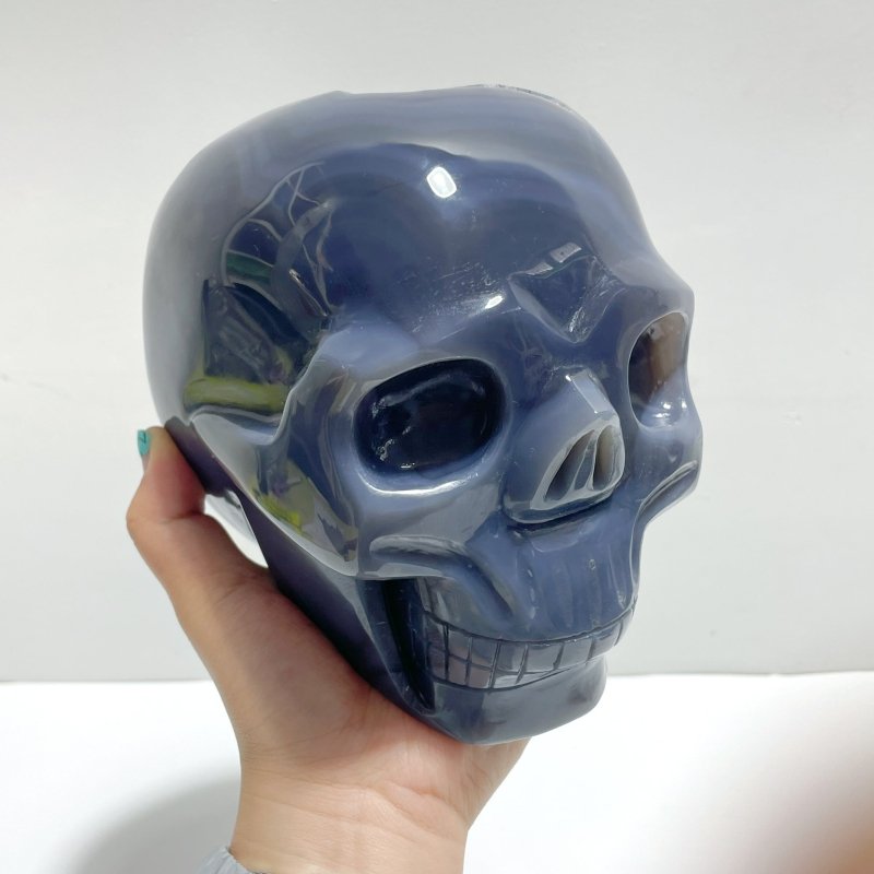 Geode Druzy Agate Large Skull Carving - Wholesale Crystals