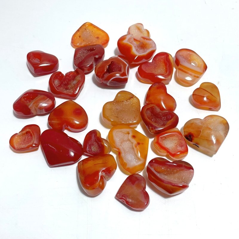 Geode Druzy Carnelian Heart Wholesale - Wholesale Crystals