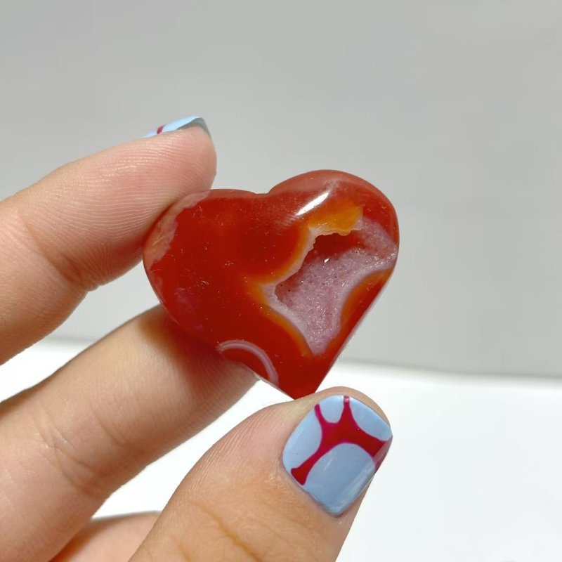 Geode Druzy Carnelian Heart Wholesale - Wholesale Crystals