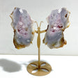Geode Druzy Sakura Flower Agate Slab Butterfly Wing Carving With Stand -Wholesale Crystals