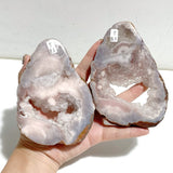 Geode Pink Amethyst Slab Butterfly Wing Carving With Stand -Wholesale Crystals