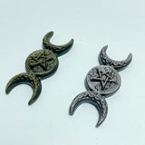 Gold Sheen Obsidian Silver Sheen Obsidian Triple Moon Carving Wholesale - Wholesale Crystals