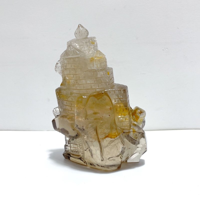 Golden Healer Quartz Hematoid Fire Quartz Flying Dragon Castle Carving - Wholesale Crystals