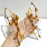 Golden Hematoid Quartz Fire Quartz Butterfly Wing Carving With Stand -Wholesale Crystals