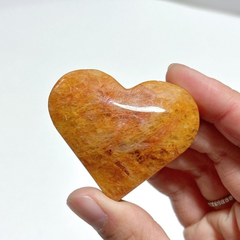 Golden Hematoid Quartz Fire Quartz Heart Shape Wholesale - Wholesale Crystals